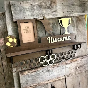 Медальница для футболиста с фоторамкой