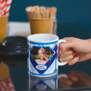 Кружка "Сгущёнка" с фотографией стилизованная под банку сгущённого молока для подарка подруге, девушке или любителю чая или кофе.