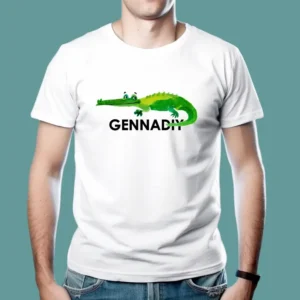 Белая майка "Гена Lacoste"